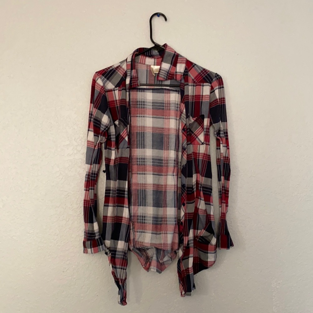 Women’s Passport Flannel || Red Navy & White